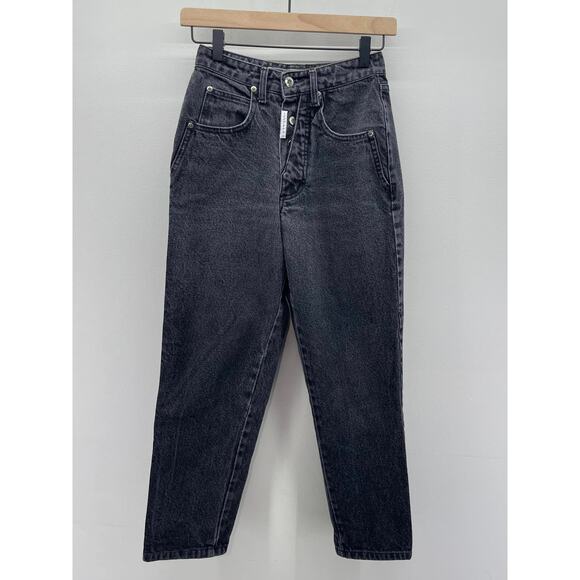 Vintage Z Cavaricci Black Wash Denim High Rise Button Fly Tapered Straight Jeans - Picture 1 of 7